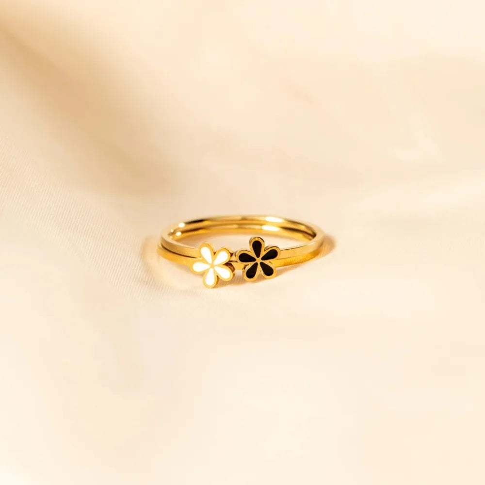 Sterling Silver Enamel Flower Ring