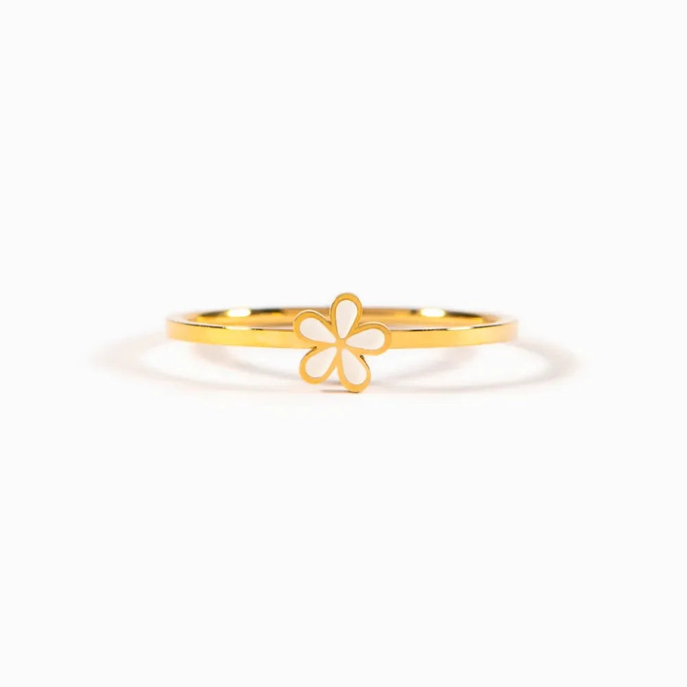 Sterling Silver Enamel Flower Ring