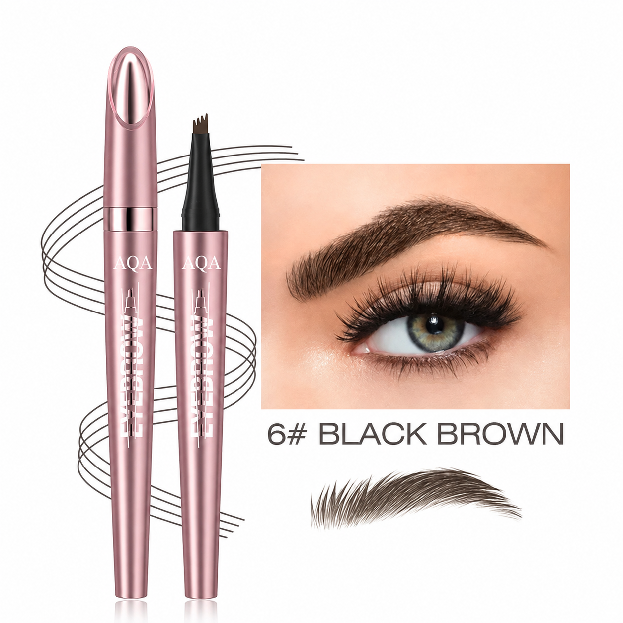 4-Tip Waterproof Eyebrow Pen | Natural Hair-Like Strokes