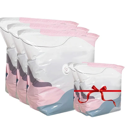 No-Pump Vacuum Storage Bags – Space-Saving Compression Bags for Clothes & Bedding