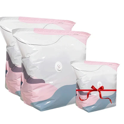 No-Pump Vacuum Storage Bags – Space-Saving Compression Bags for Clothes & Bedding