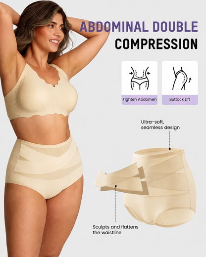 ✨Plus-Size High-Waist Cross Tummy Control Panties