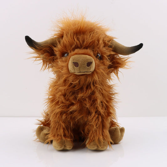 Celeb Highland Cow Plush: Long-Haired Simulation Figurine