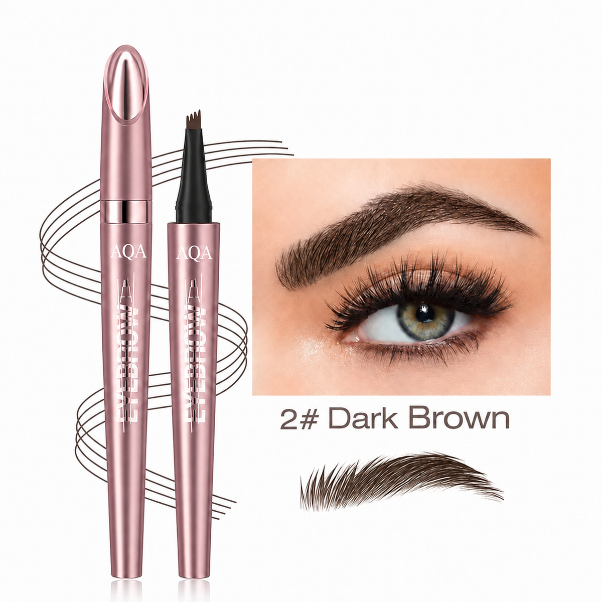 4-Tip Waterproof Eyebrow Pen | Natural Hair-Like Strokes