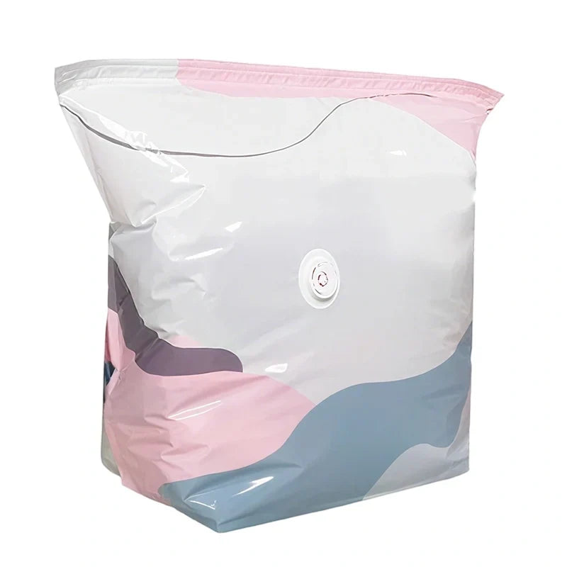 No-Pump Vacuum Storage Bags – Space-Saving Compression Bags for Clothes & Bedding