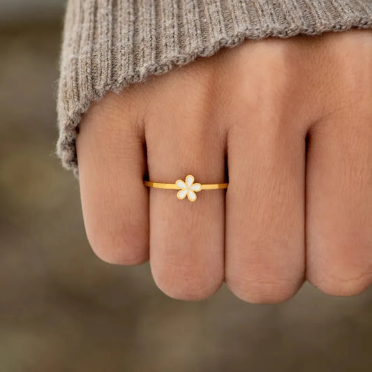 Sterling Silver Enamel Flower Ring