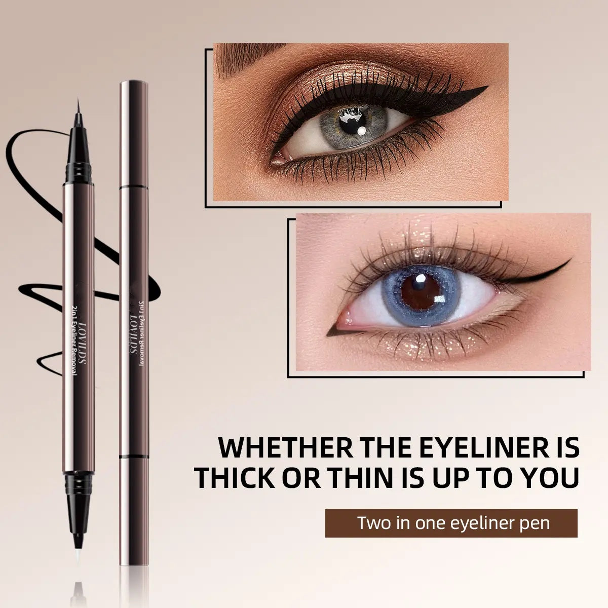🔥 2-In-1 Waterproof Eyeliner Pen With Correction Tip