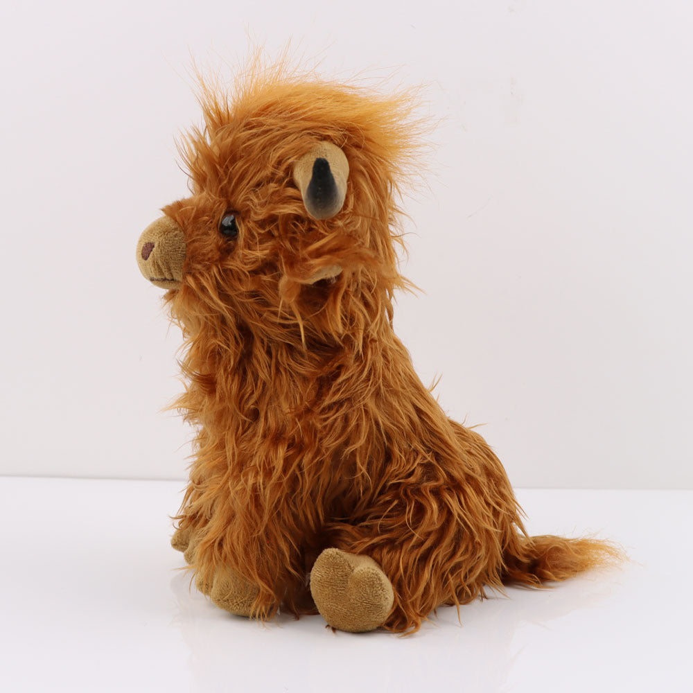 Celeb Highland Cow Plush: Long-Haired Simulation Figurine