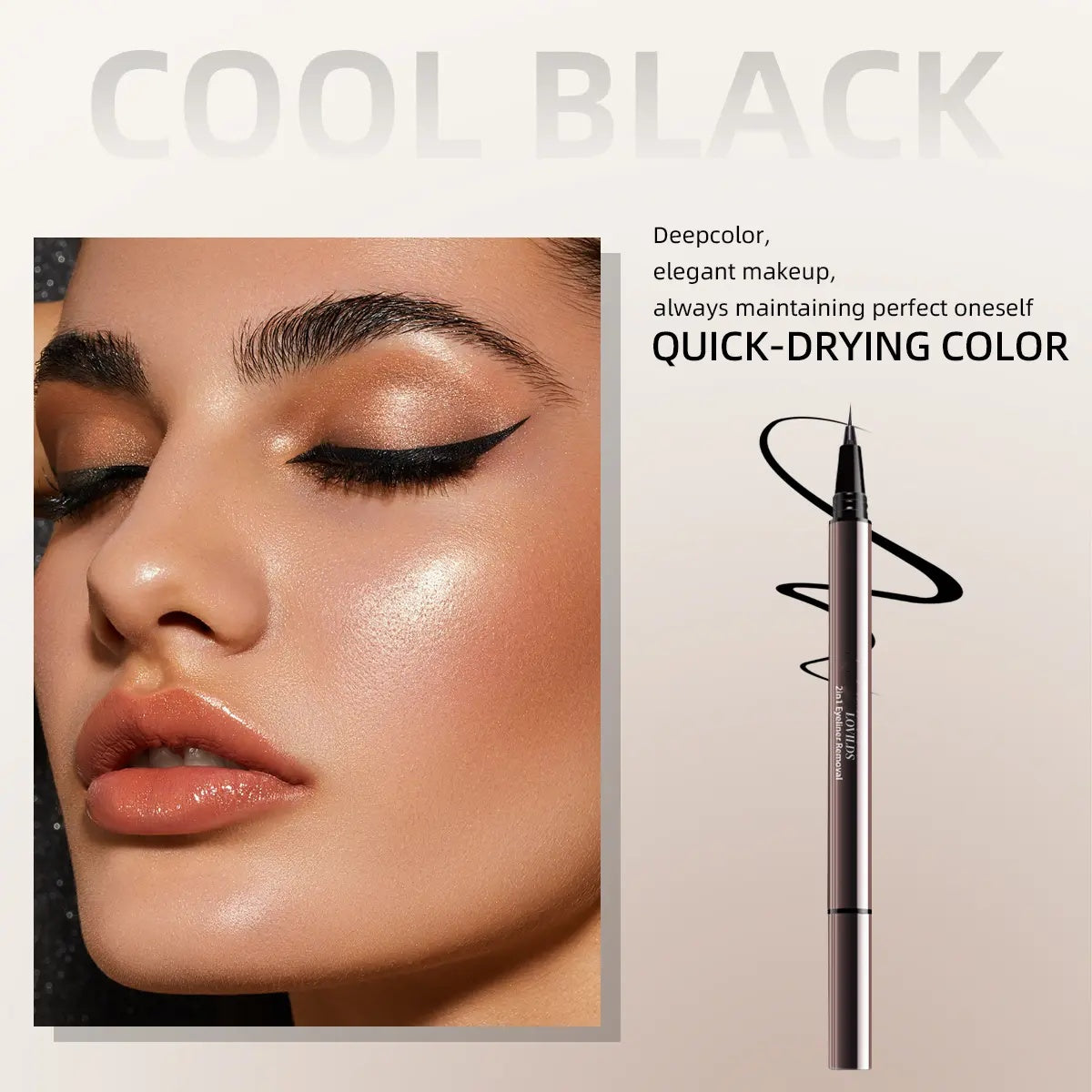 🔥 2-In-1 Waterproof Eyeliner Pen With Correction Tip