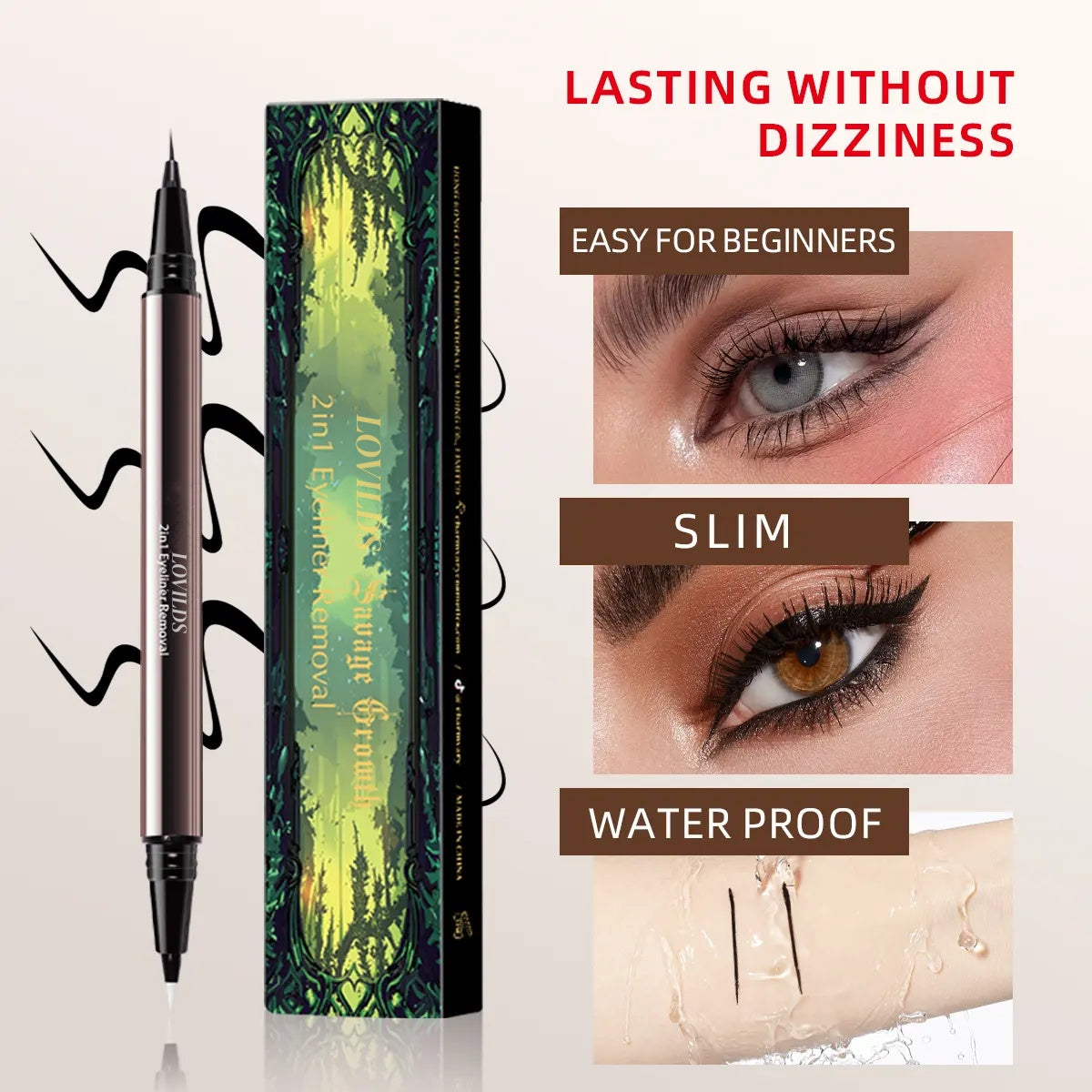 🔥 2-In-1 Waterproof Eyeliner Pen With Correction Tip