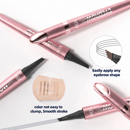 4-Tip Waterproof Eyebrow Pen | Natural Hair-Like Strokes