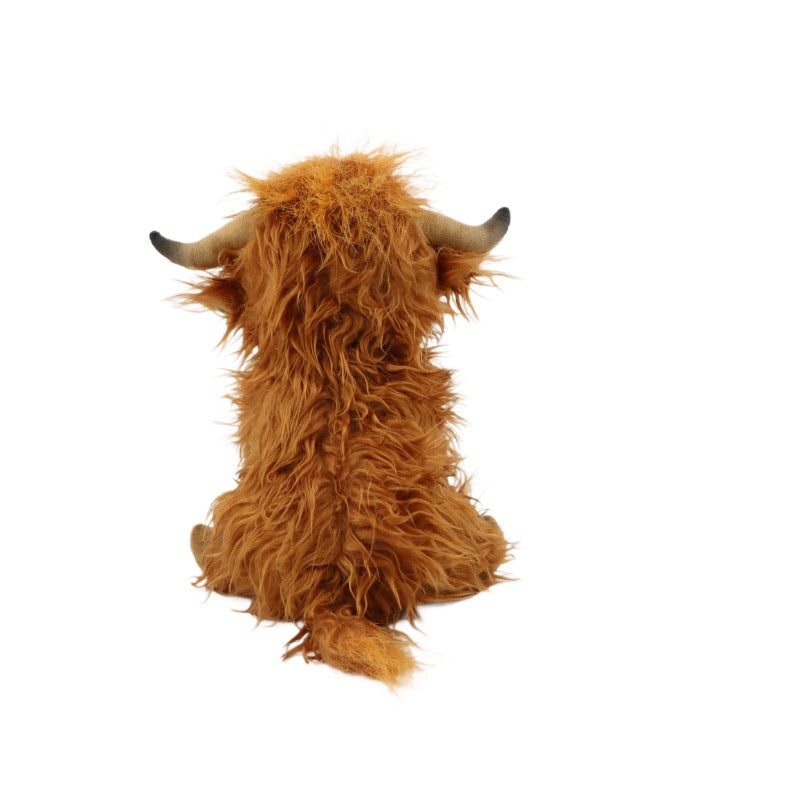 Celeb Highland Cow Plush: Long-Haired Simulation Figurine