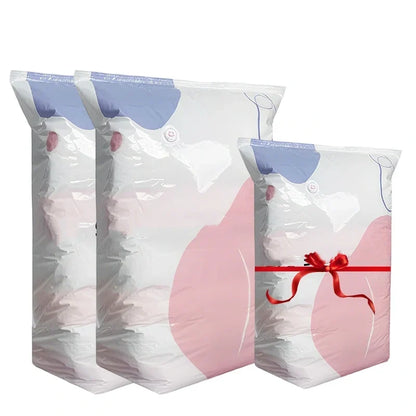No-Pump Vacuum Storage Bags – Space-Saving Compression Bags for Clothes & Bedding
