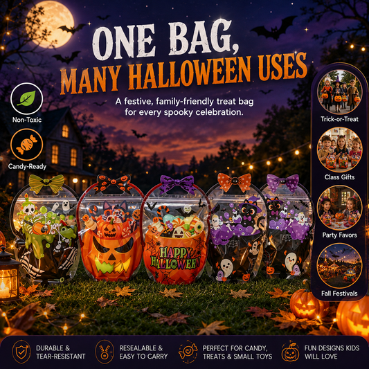 🎃 Halloween Trick-or-Treat Bags – Pumpkin & Green Pot Candy Bags 🍬