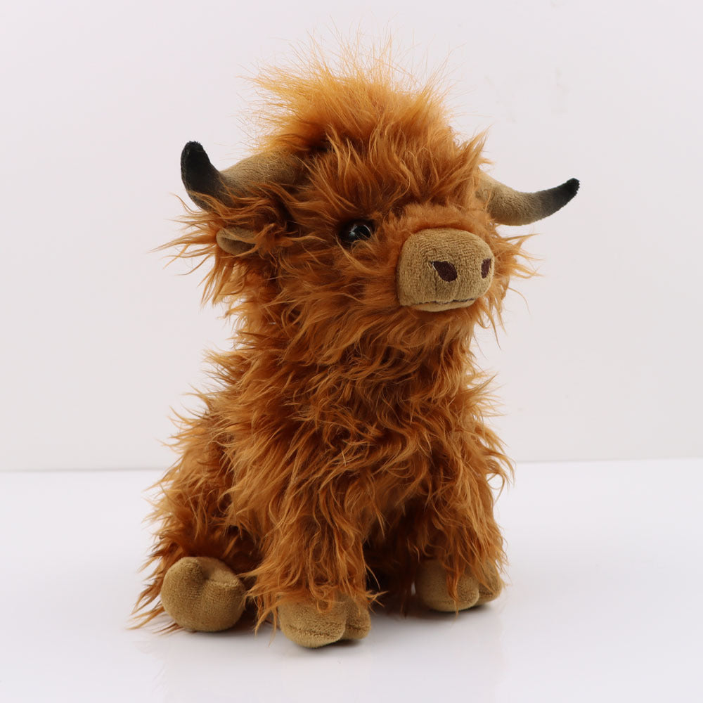Celeb Highland Cow Plush: Long-Haired Simulation Figurine