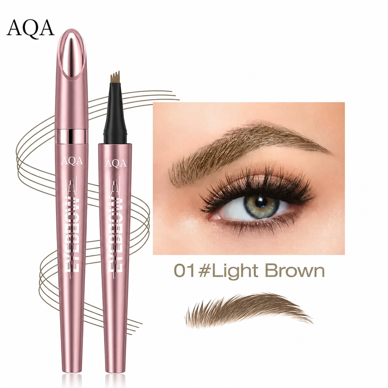 4-Tip Waterproof Eyebrow Pen | Natural Hair-Like Strokes
