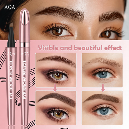 4-Tip Waterproof Eyebrow Pen | Natural Hair-Like Strokes