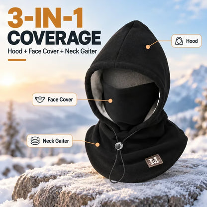 3-in-1 Fleece Winter Hood – Face & Neck Warmer